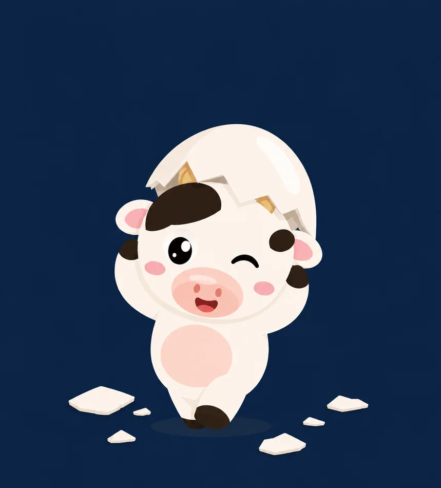 Moo walking along